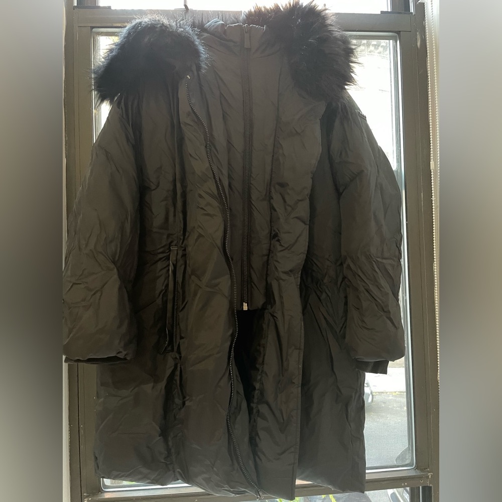 DKNY Winter puffer coat with faux fur hood lining
